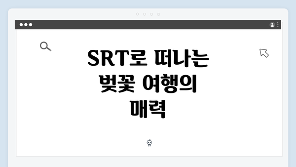 SRT로 떠나는 벚꽃 여행의 매력