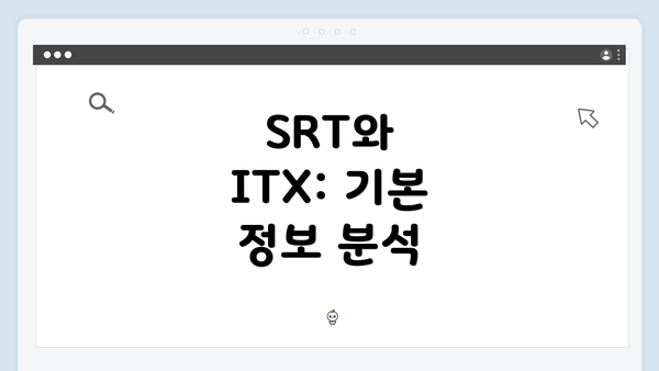 SRT와 ITX: 기본 정보 분석