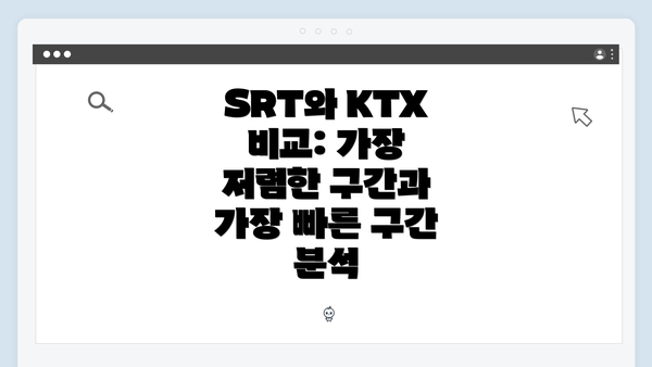 SRT와 KTX 비교: 가장 저렴한 구간과 가장 빠른 구간 분석