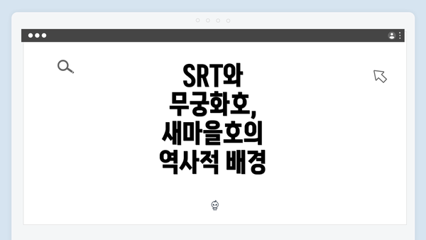 SRT와 무궁화호, 새마을호의 역사적 배경