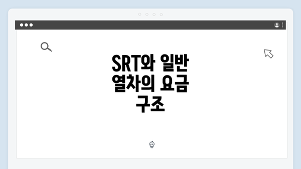 SRT와 일반 열차의 요금 구조