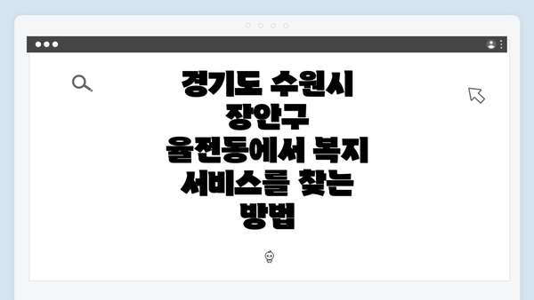 경기도 수원시 장안구 율전동의 복지 서비스 소개