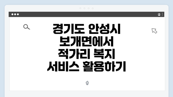 경기도 안성시 보개면에서 적가리 복지 서비스 활용하기