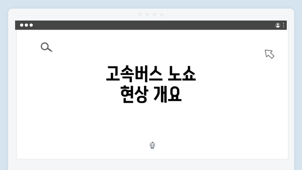 고속버스 노쇼 현상 개요