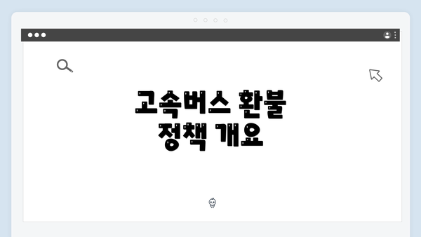 고속버스 환불 정책 개요