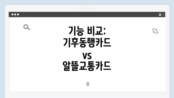기능 비교: 기후동행카드 vs 알뜰교통카드