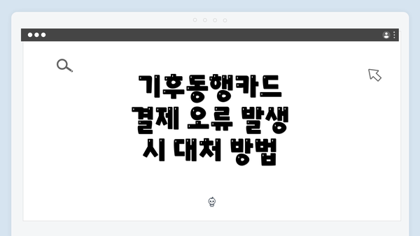 기후동행카드 결제 오류 발생 시 대처 방법