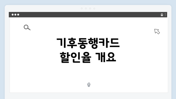 기후동행카드 할인율 개요