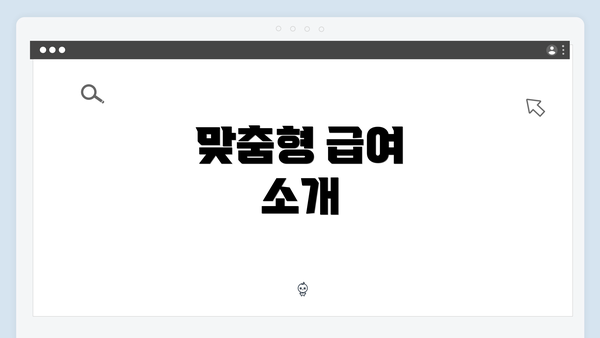 맞춤형 급여 소개