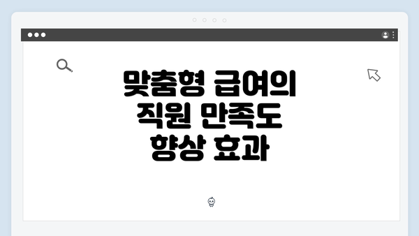 맞춤형 급여의 직원 만족도 향상 효과
