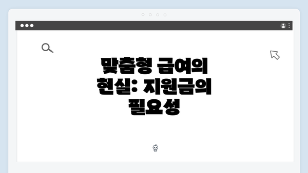 맞춤형 급여의 현실: 지원금의 필요성
