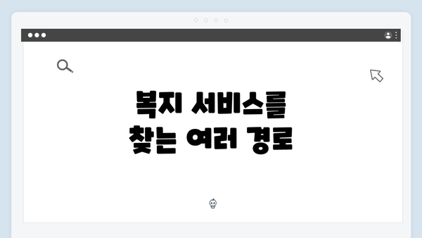 복지 서비스를 찾는 여러 경로