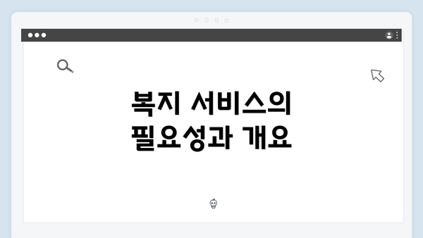 복지 서비스의 필요성과 개요