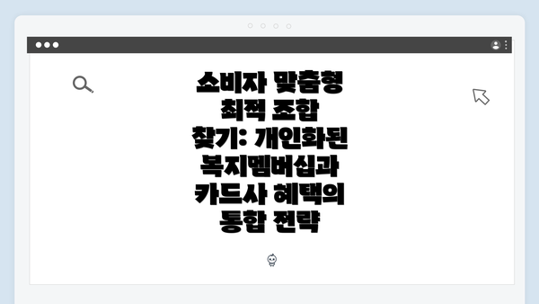 소비자 맞춤형 최적 조합 찾기: 개인화된 복지멤버십과 카드사 혜택의 통합 전략