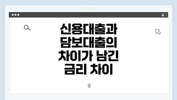신용대출과 담보대출의 차이가 남긴 금리 차이