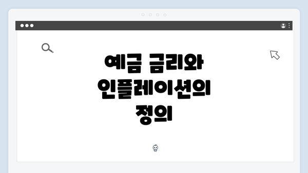 예금 금리와 인플레이션의 정의