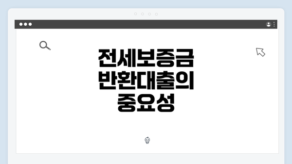 전세보증금 반환대출의 중요성
