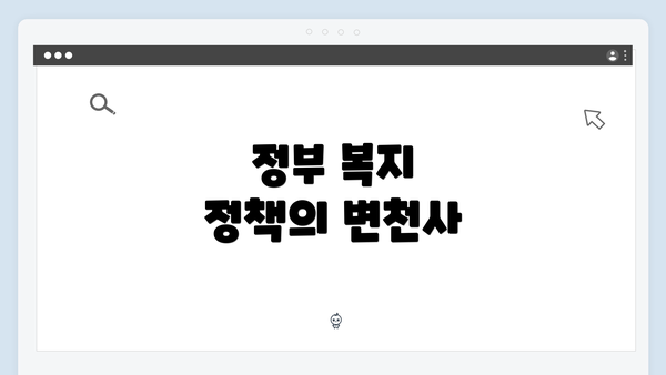 정부 복지 정책의 변천사