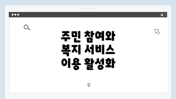 주민 참여와 복지 서비스 이용 활성화