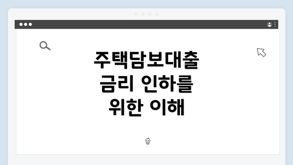 주택담보대출 금리 인하를 위한 이해