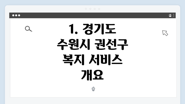 1. 경기도 수원시 권선구 복지 서비스 개요