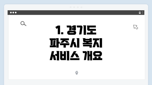 1. 경기도 파주시 복지 서비스 개요