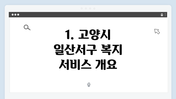 1. 고양시 일산서구 복지 서비스 개요