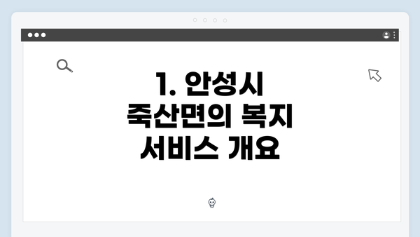 1. 안성시 죽산면의 복지 서비스 개요