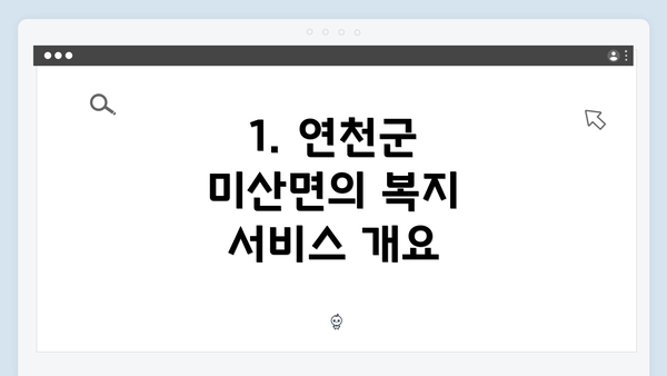 1. 연천군 미산면의 복지 서비스 개요