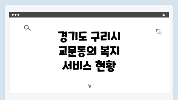 경기도 구리시 교문동의 복지 서비스 현황