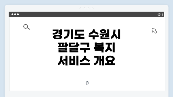 경기도 수원시 팔달구 복지 서비스 개요