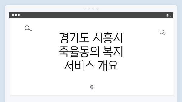 경기도 시흥시 죽율동의 복지 서비스 개요