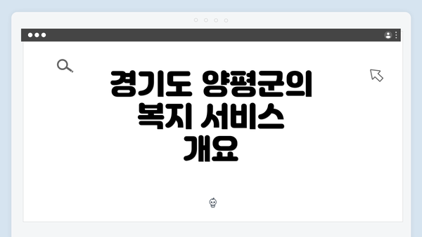 경기도 양평군의 복지 서비스 개요