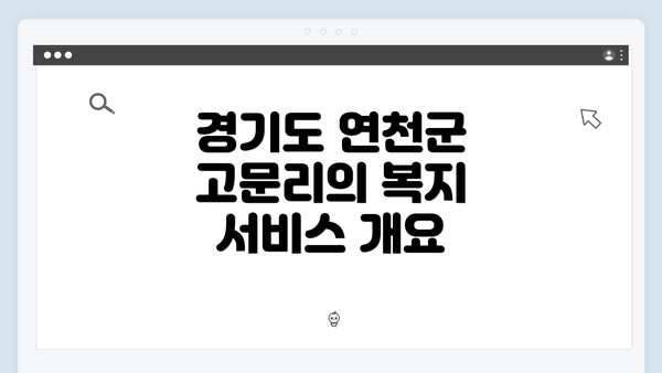 경기도 연천군 고문리의 복지 서비스 개요
