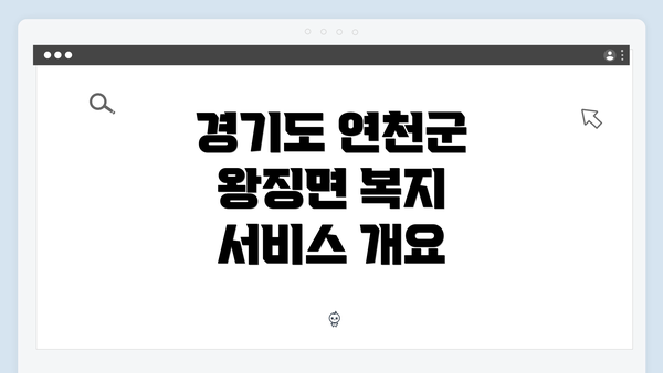 경기도 연천군 왕징면 복지 서비스 개요