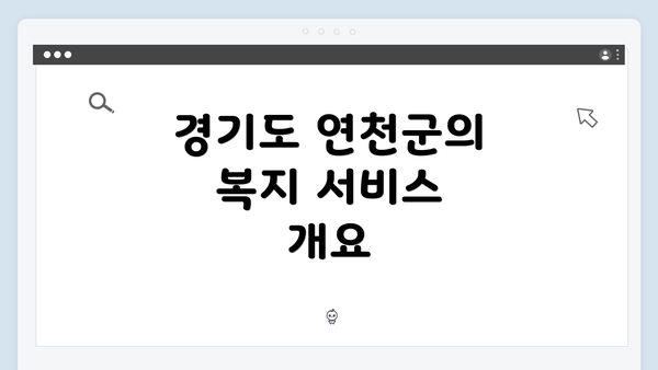 경기도 연천군의 복지 서비스 개요