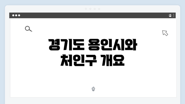 경기도 용인시와 처인구 개요
