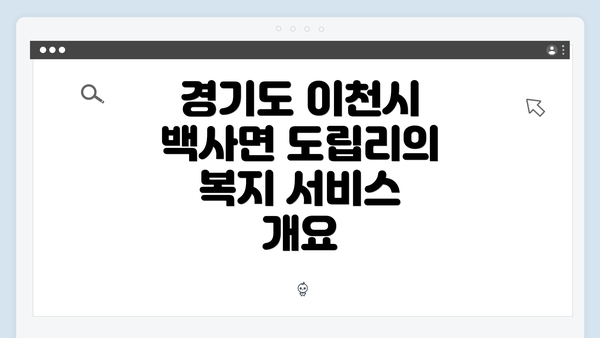 경기도 이천시 백사면 도립리의 복지 서비스 접근법 안내