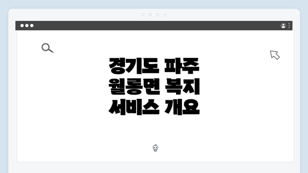 경기도 파주 월롱면 복지 서비스 개요