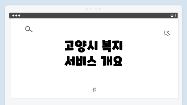 고양시 복지 서비스 개요