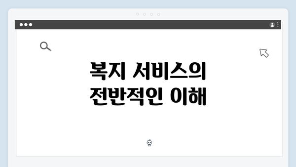 복지 서비스의 전반적인 이해