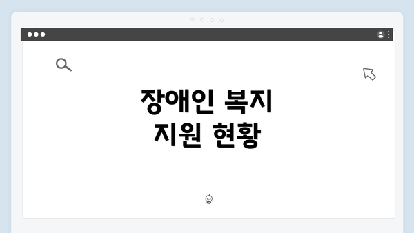 장애인 복지 지원 현황