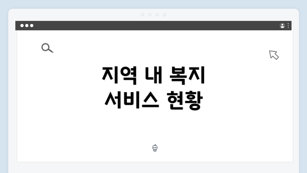 지역 내 복지 서비스 현황