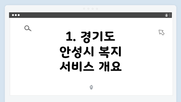 1. 경기도 안성시 복지 서비스 개요