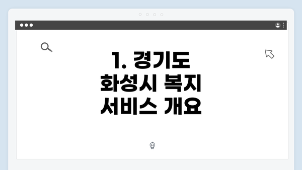1. 경기도 화성시 복지 서비스 개요
