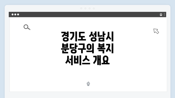 경기도 성남시 분당구의 복지 서비스 개요