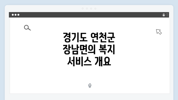 경기도 연천군 장남면의 복지 서비스 개요