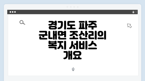 경기도 파주 군내면 조산리의 복지 서비스 개요