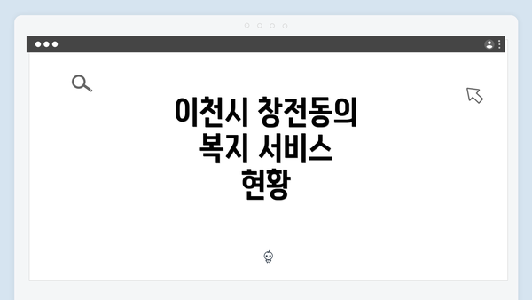 이천시 창전동의 복지 서비스 현황