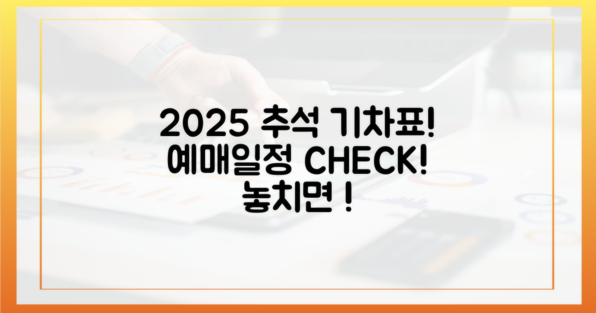 2025년 추석 기차표 예매 일정: 달력에 잊지 말고 체크!